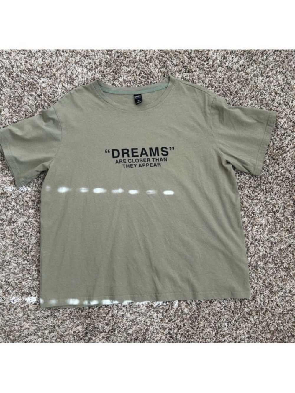 SHEIN Olive Green "DREAMS" Short Sleeve Tee